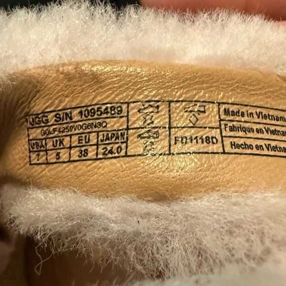 UGG Del Ray Fluff Heels Women's Blush Fur Heeled Sandals shearling size 7 - Picture 6 of 6